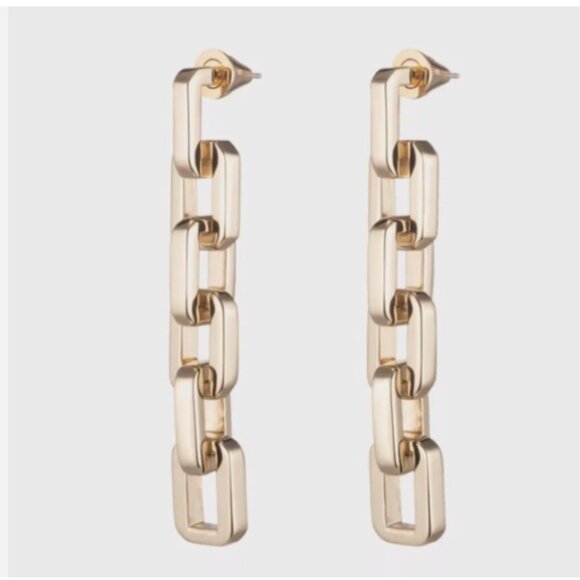 NWT $250 SUPRA LINK GOLD DROP EARRINGS - Picture 2 of 11